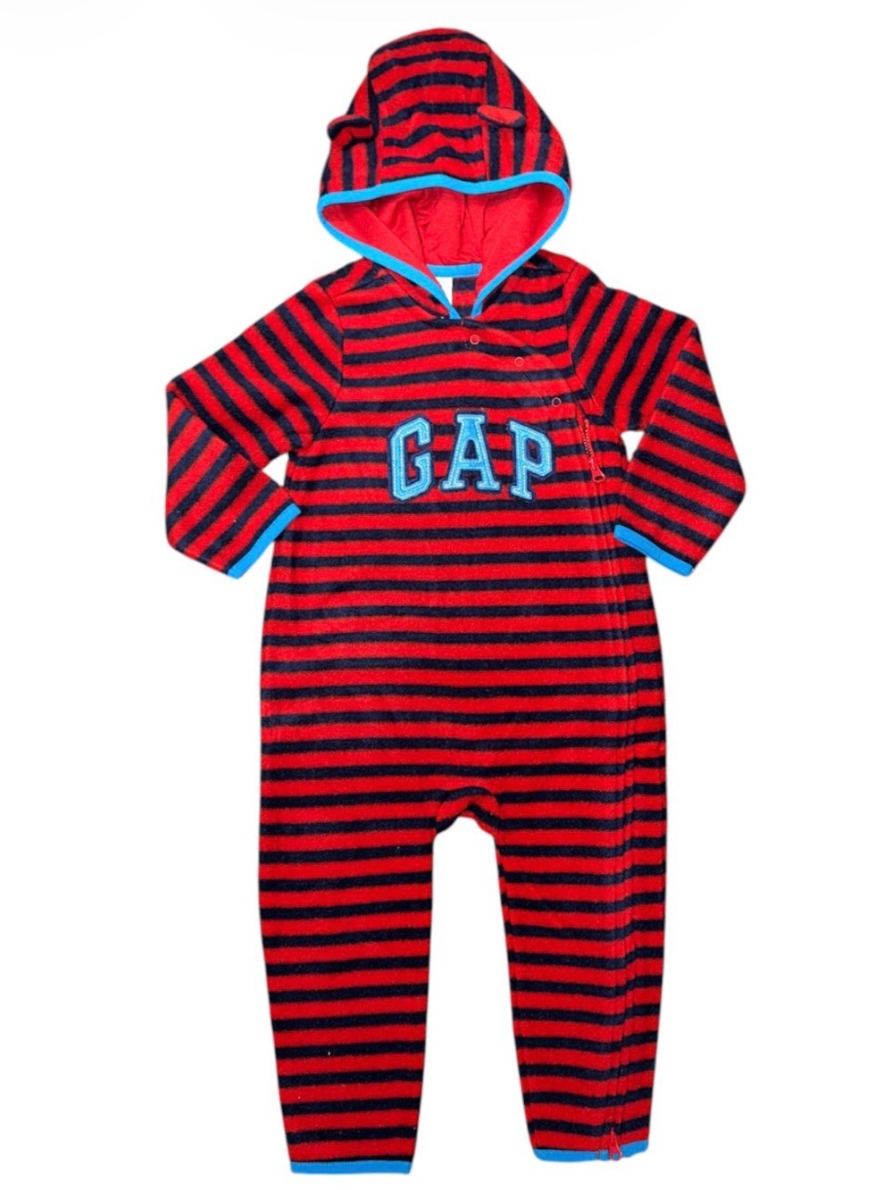 GAP soft Fleece Striped Hooded One-Piece